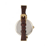 Bertha Amanda Criss-Cross Leather-Band Watch - Gold/Burgandy BTHBR7604