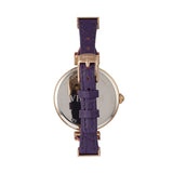 Bertha Amanda Criss-Cross Leather-Band Watch - Rose Gold/Purple BTHBR7606
