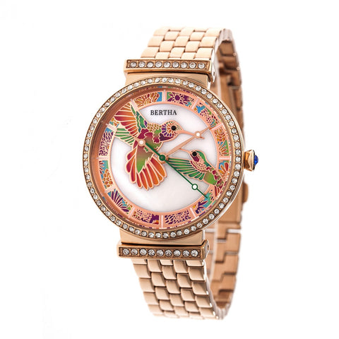 Bertha Emily Mother-Of-Pearl Bracelet Watch - Rose Gold BTHBR7803