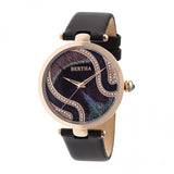 Bertha Trisha Leather-Band Watch w/Swarovski Crystals - Black BTHBR8003