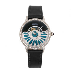 Bertha Adaline Mother-Of-Pearl Leather-Band Watch - Black