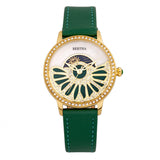 Bertha Adaline Mother-Of-Pearl Leather-Band Watch - Green BTHBR8204