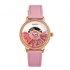 Bertha Adaline Mother-Of-Pearl Leather-Band Watch - Pink BTHBR8206