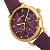 Bertha Gwen Leather-Band Watch w/Day/Date - Purple BTHBR8305