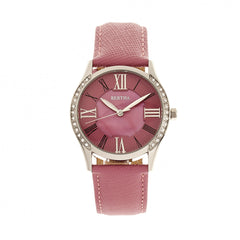 Bertha Sadie Mother-of-Pearl Leather-Band Watch - Pink BTHBR8402