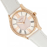 Bertha Sadie Mother-of-Pearl Leather-Band Watch - White BTHBR8404