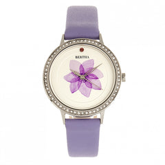 Bertha Delilah Leather-Band Watch - Silver/Lavender BTHBR8602