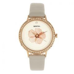 Bertha Delilah Leather-Band Watch - Rose Gold/Grey BTHBR8605