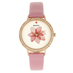 Bertha Delilah Leather-Band Watch - Rose Gold/Light Pink BTHBR8606