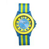 Crayo Carnival Nylon-Band Unisex Watch w/Date - Cerulean/Yellow CRACR0703