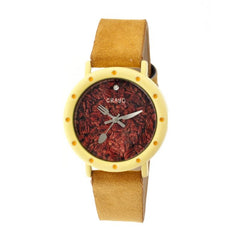 Crayo Slice Of Time Suede-Band Ladies Watch - Yellow/Goldenrod CRACR2105