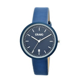 Crayo Easy Leather-Band Unisex Watch w/ Date - Navy CRACR2407
