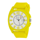 Crayo Sunset Unisex Watch w/Magnified Date - Yellow CRACR3308