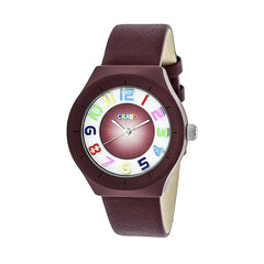 Crayo Atomic Leather-Band Watch - Maroon CRACR3503