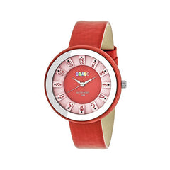 Crayo Celebration Leather-Band Watch - Red CRACR3408