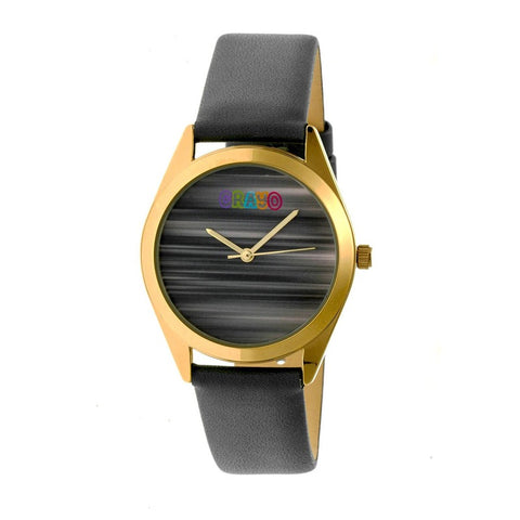Crayo Graffiti Leather-Band Watch - Gold/Grey CRACR4003