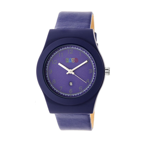 Crayo Dazzle Leather-Band Watch w/Date - Purple CRACR4103