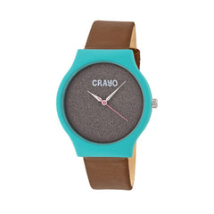 Crayo Glitter Strap Watch - Teal/Brown CRACR4505