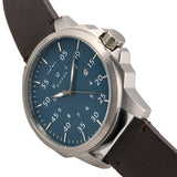 Elevon Hughes Leather-Band Watch w/ Date - Silver/Blue ELE101-6
