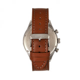 Elevon Lindbergh Leather-Band Watch w/Day/Date -Brown/White ELE102-1