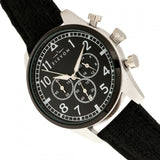 Elevon Curtiss Chronograph Leather-Band Watch - Silver/Black ELE104-1