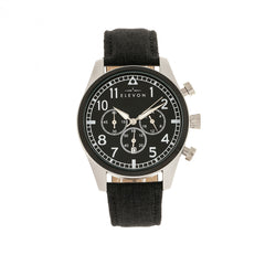 Elevon Curtiss Chronograph Leather-Band Watch - Silver/Black ELE104-1