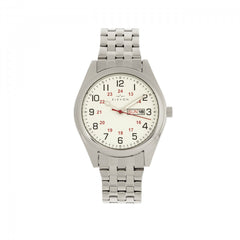 Elevon Gann Bracelet Watch w/Day/Date - Silver/White ELE106-1