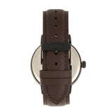 Elevon Vin Leather-Band Watch w/Date Display - Black/Brown ELE111-7