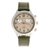 Elevon Antoine Chronograph Leather-Band Watch w/Date - Olive/Pewter ELE113-3