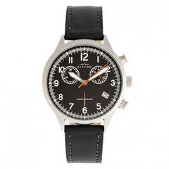 Elevon Antoine Chronograph Leather-Band Watch w/Date - Black ELE113-4