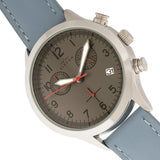 Elevon Antoine Chronograph Leather-Band Watch w/Date - Light Blue/Charcoal ELE113-5