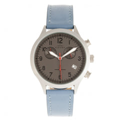 Elevon Antoine Chronograph Leather-Band Watch w/Date - Light Blue/Charcoal ELE113-5