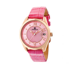 Empress Messalina MOP Leather-Band Watch w/Date - Pink EMPEM2405