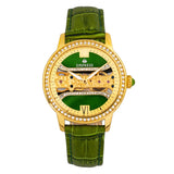 Empress Rania Mechanical Semi-Skeleton Leather-Band Watch - Green EMPEM2802