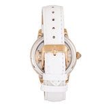 Empress Rania Mechanical Semi-Skeleton Leather-Band Watch - White EMPEM2803