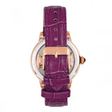 Empress Rania Mechanical Semi-Skeleton Leather-Band Watch - Plum EMPEM2805