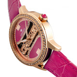 Empress Rania Mechanical Semi-Skeleton Leather-Band Watch - Pink EMPEM2806