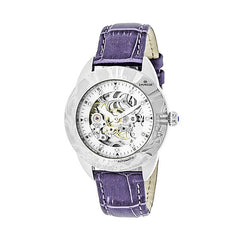 Empress Godiva Automatic MOP Leather-Band Watch - Silver/White EMPEM1105