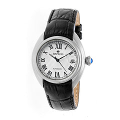Empress Antoinette Automatic MOP Leather-Band Watch - Silver/White