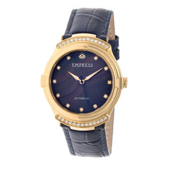 Empress Francesca Automatic MOP Leather-Band Watch - Navy EMPEM2204