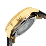 Heritor Automatic Piccard Semi-Skeleton Leather-Band Watch - Gold/Black HERHR2004