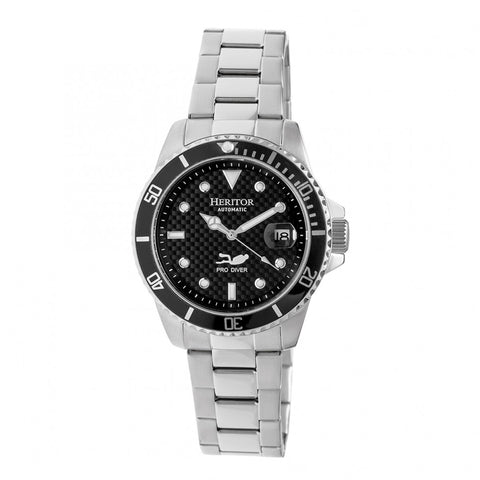 Heritor Automatic Pytheas Bracelet Watch w/Date - Silver/Black HERHR2102