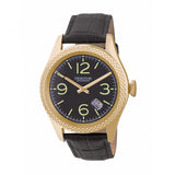 Heritor Automatic Barnes Leather-Band Watch w/Date - Gold/Black HERHR7104