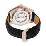 Heritor Automatic Barnes Leather-Band Watch w/Date - Rose Gold/Black HERHR7106