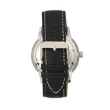 Heritor Automatic Landon Semi-Skeleton Leather-Band Watch - Silver/Black HERHR7702