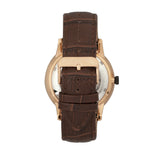 Heritor Automatic Landon Semi-Skeleton Leather-Band Watch - Rose Gold/Brown HERHR7705
