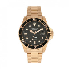 Heritor Automatic Lucius Bracelet Watch w/Date - Rose Gold/Black HERHR7805
