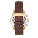 Heritor Automatic Arthur Semi-Skeleton Leather-Band Watch w/ Day/Date - Gold/Silver HERHR7904