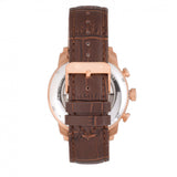 Heritor Automatic Arthur Semi-Skeleton Leather-Band Watch w/ Day/Date - Rose Gold/Black HERHR7906