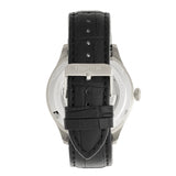 Heritor Automatic Gregory Semi-Skeleton Leather-Band Watch - Silver/Black HERHR8101